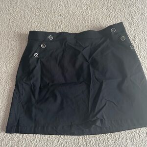 Rafaella Black Mini Skirt with Button Accents